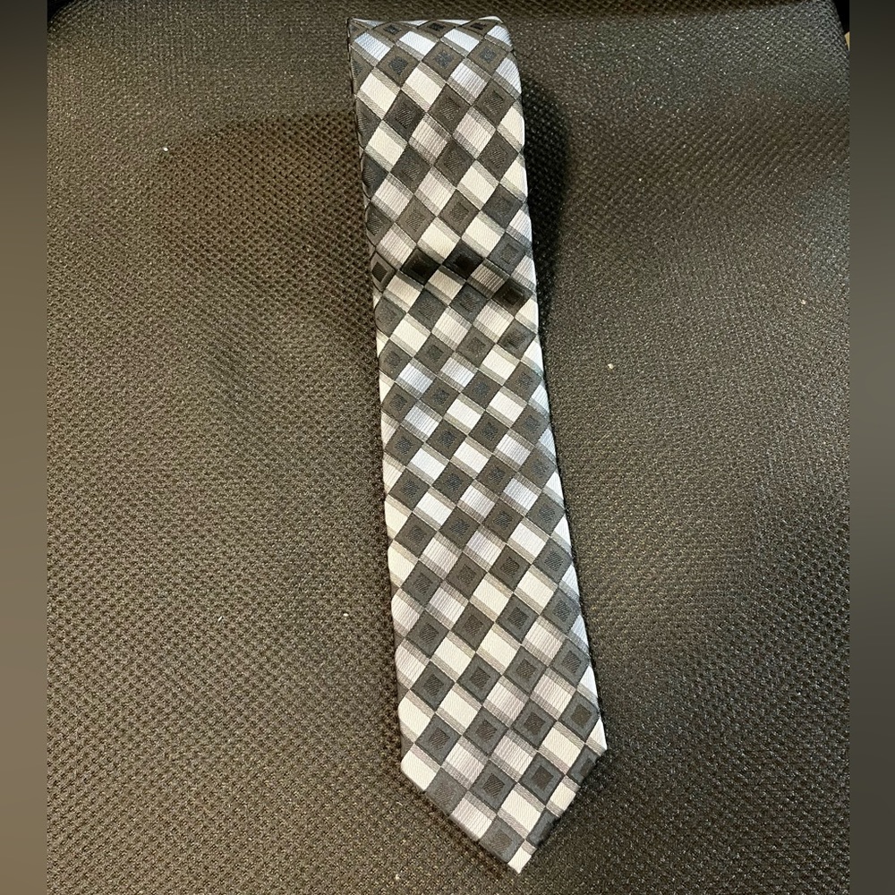 NWOT Black and Grey Checkered Tie